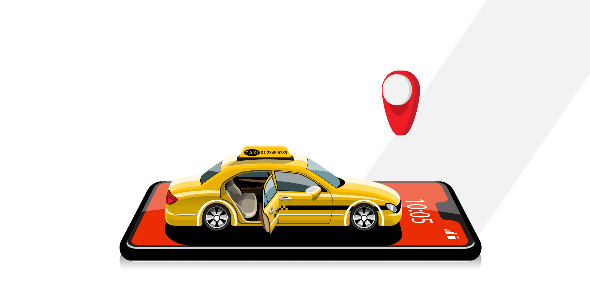 Taxi on mobile booking banner